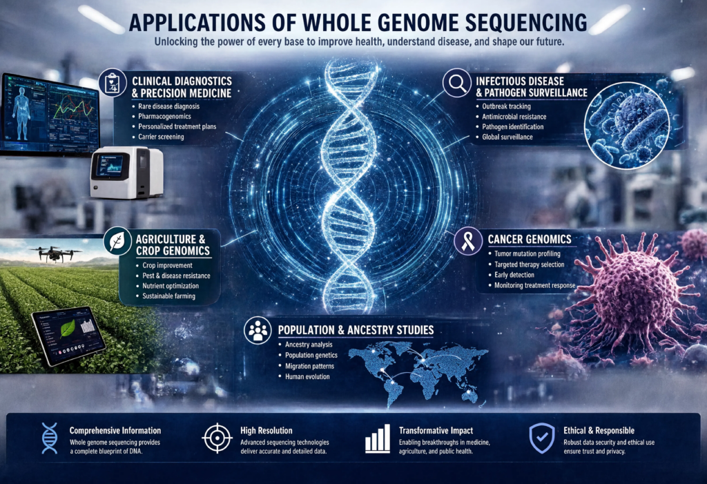 Whole genome sequencing in South Africa – Applications of Whole Genome Sequencing (human, animal, plant, bacterial, fungal, viral)