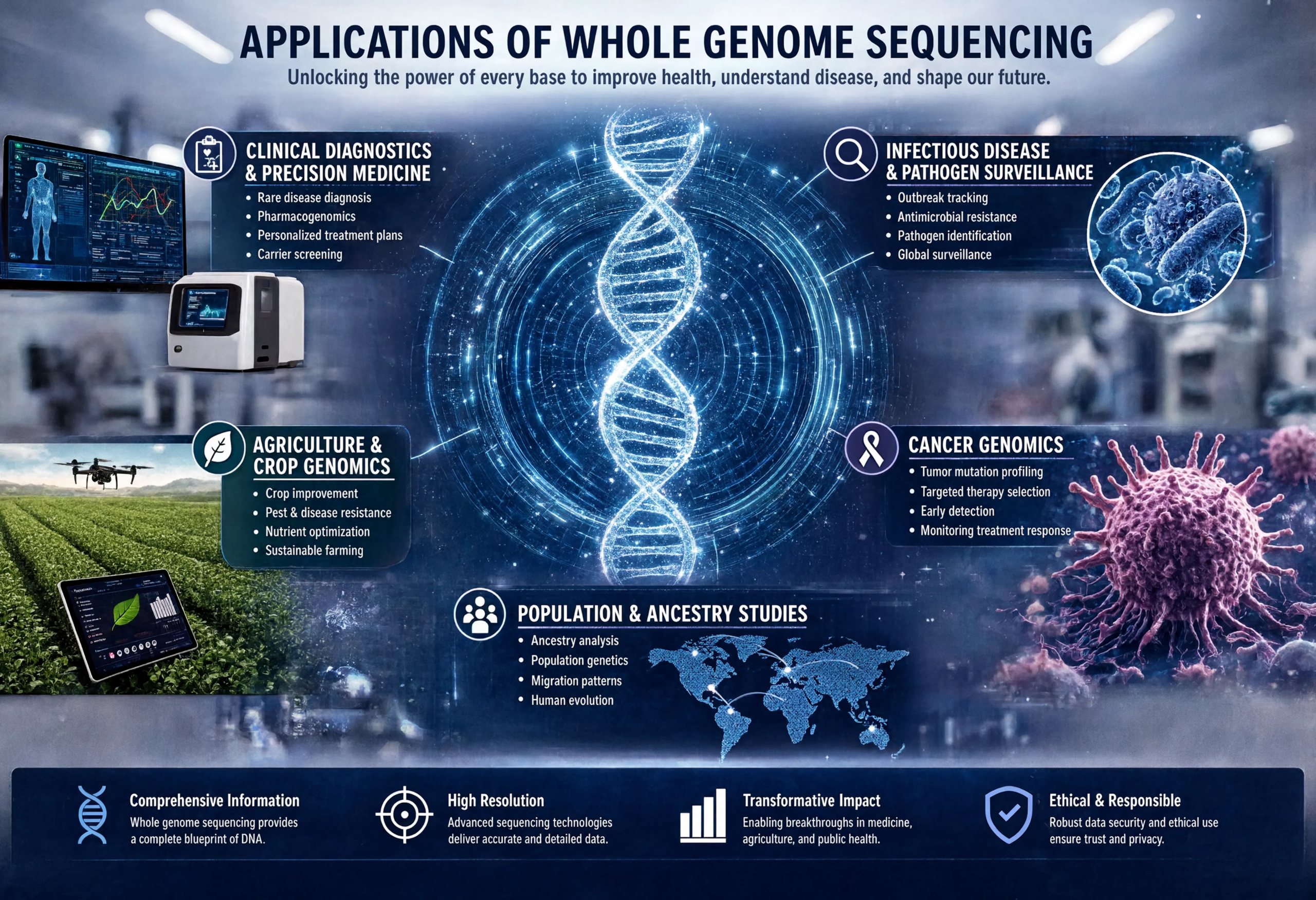 Whole genome sequencing in South Africa – Applications of Whole Genome Sequencing (human, animal, plant, bacterial, fungal, viral)
